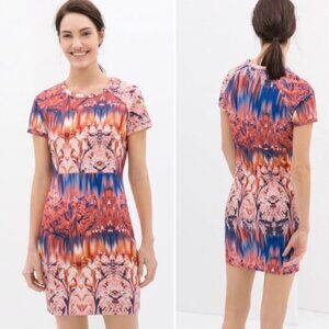 Zara Cherry Blossom Scuba Sheath Mini Dress - Medium, NWT